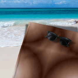 Toalha De Praia Círculo Geométrico 3D Escuro Mocha Mousse Branco