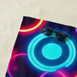 Toalha De Praia Círculos Neon: Um Banquete Visual Vibrante