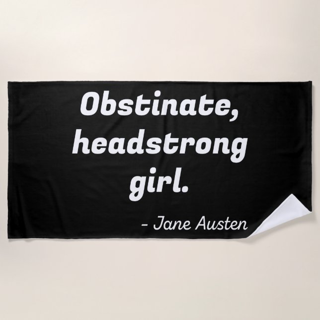 Toalha De Praia Citação de Orgulho e Preconceito II (Frente)