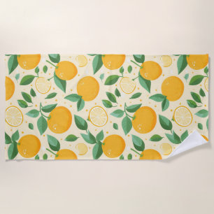 Toalha De Praia Citrus limon yellow tropical fruta
