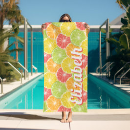 Toalha De Praia Citrus Personalizados Slices Beach Towel