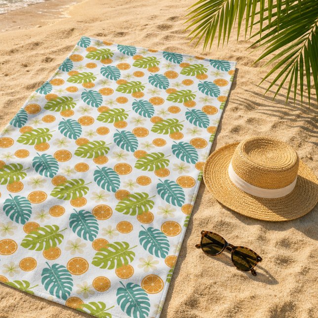 Toalha De Praia Citrus Tropical (Citrus Tropical Beach Towel)