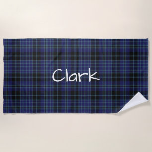 Toalha De Praia Clan Clark Tartan Xadrez Beach Towel