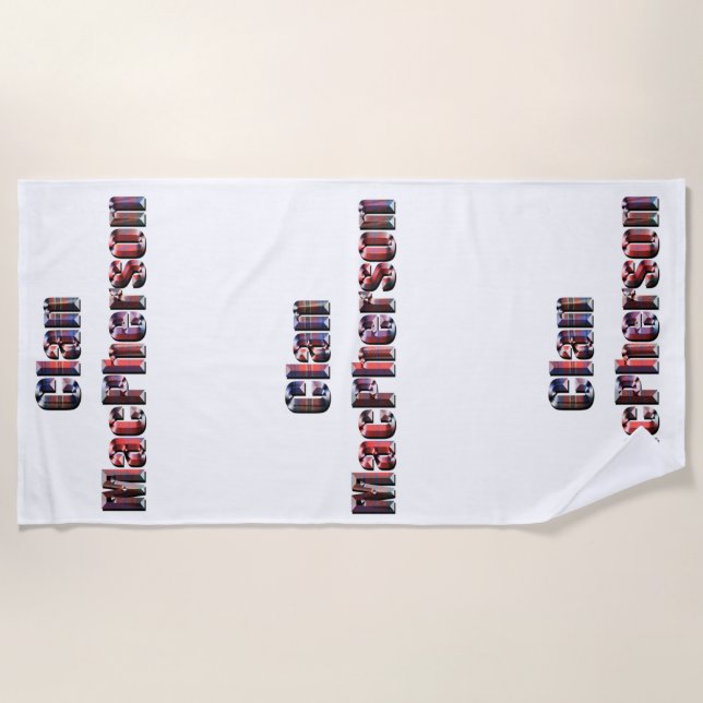 Toalha De Praia Clan Macpherson Tartan Name, Beach Towel (Frente)
