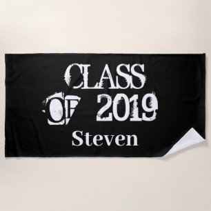 Toalha De Praia Classe personalizada da graduação do branco 2019