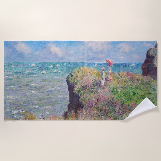 Toalha De Praia Claude Monet - Cliff Walk em Pourville (Frente)