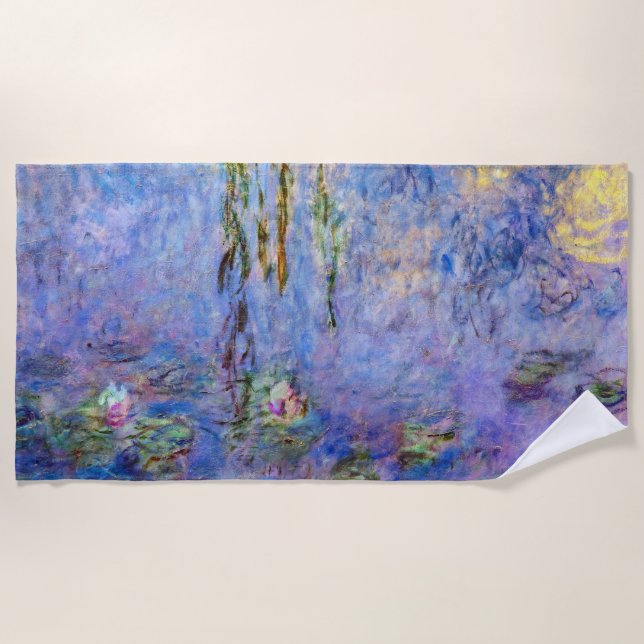 Toalha De Praia Claude Monet - Lírios Hídricos (Frente)