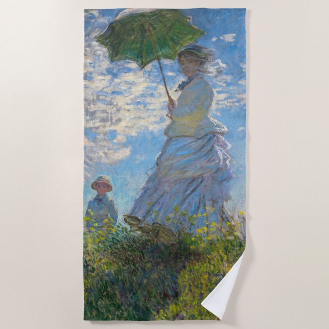 Toalha De Praia Claude Monet - O Promenade, Mulher com Parasol (Frente)