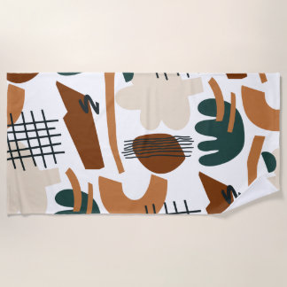Toalha De Praia Clean Abstract Boho Pattern | Modern Minimal