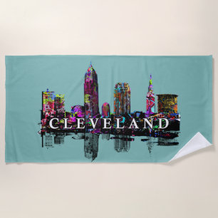 Toalha De Praia Cleveland, Ohio, coberto de grafites