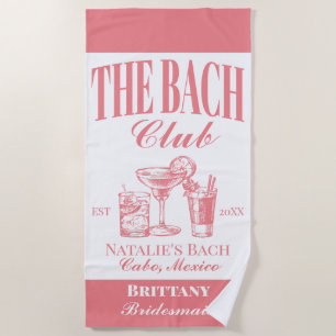 Toalha De Praia Clube de Bach Personalizado Festa de Solteira Pers