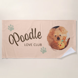 Toalha De Praia Clube de Fotos Personalizadas de Poodle Amor Pre