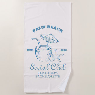 Toalha De Praia Clube de Praia Retro Luxe Social Logo Despedida de