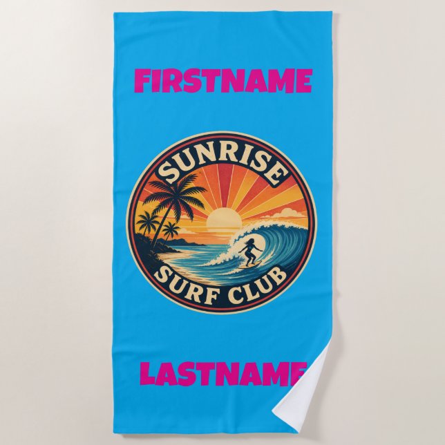 Toalha De Praia Clube de Surf Sunrise (Frente)