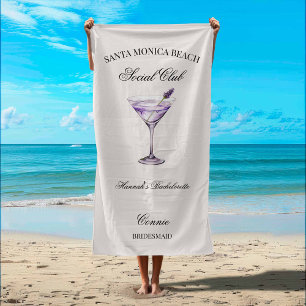Toalha De Praia Clube Social Cocktail Lavanda Viagem das Meninas B