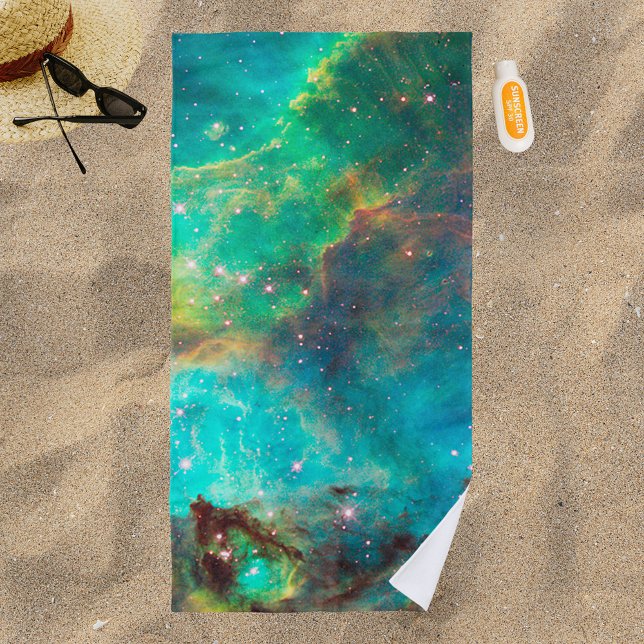 Toalha De Praia Cluster com estrelas NGC 2074 em nuvem cósmica (Star Cluster NGC 2074 in Cosmic Cloud Beach Towel)