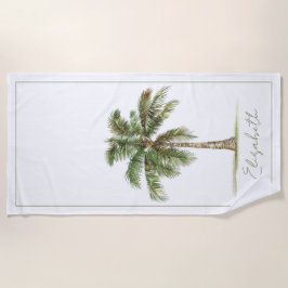 Toalha De Praia Coastal Palm Tree Personalized