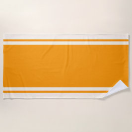 Toalha De Praia Coastal Stripe Beach Towel - Orange & Cream
