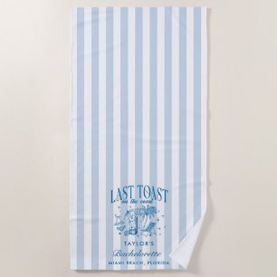 Toalha De Praia Coasteira Bachelorette Modern Cocktail Blue