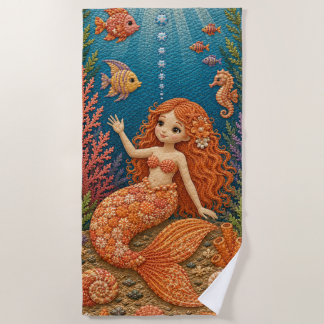Toalha De Praia Cobertor de Mermaid Laranja 