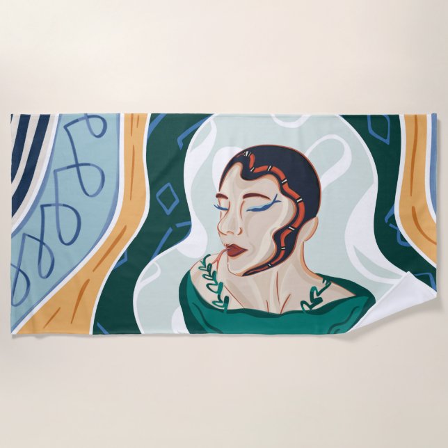 Toalha De Praia Cobra de mulher - Lady Cobra (Frente)