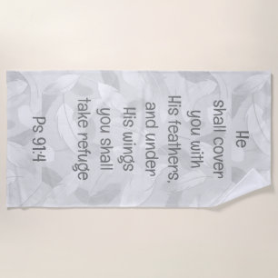 Toalha De Praia Cobrir-O Com Sua Bíblia De Penas Ps 91:4