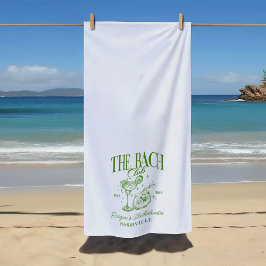 Toalha De Praia Cocktail Verde Retro Personalizado de Despedida de