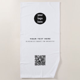 Toalha De Praia Código QR Logotipo comercial Moderno Minimalista