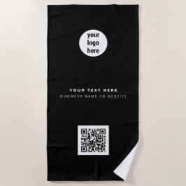 Toalha De Praia Código QR Logotipo comercial Moderno Minimalista