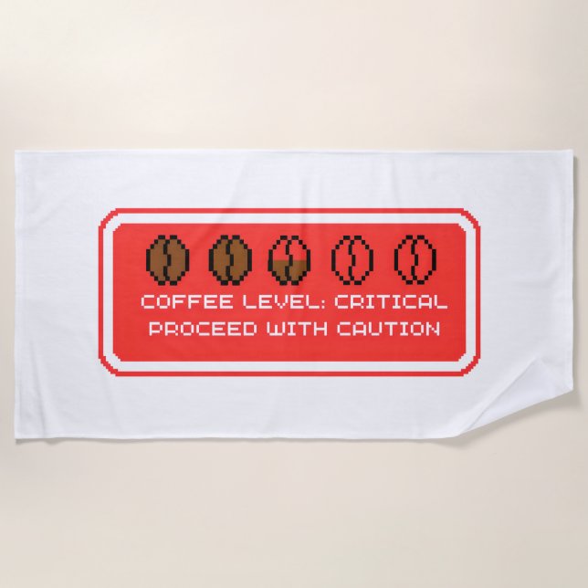 Toalha De Praia Coffee Level Critical (Frente)