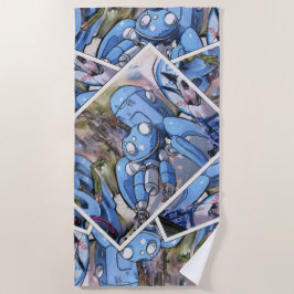 Toalha De Praia Colagem Colorida de Arte de Rua Colorida