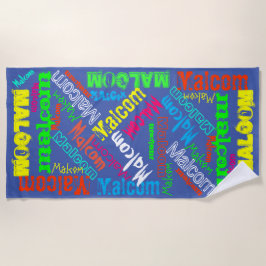 Toalha De Praia Colagem conhecida de repetição azul e colorida