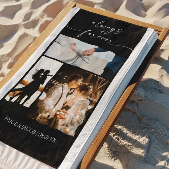 Toalha De Praia Colagem de Fotografias Modernas para Sempre (Criador carregado)