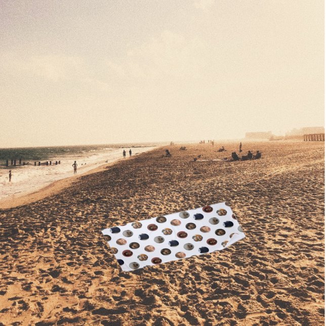 Toalha De Praia Colagem de Fotos com Bolinhas (Criador carregado)