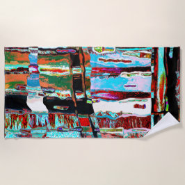 Toalha de Praia – Colapso Reflexão Design Abstrato
