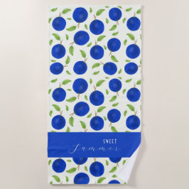 Toalha De Praia Coleção de Ameixas Botânicas Marfim