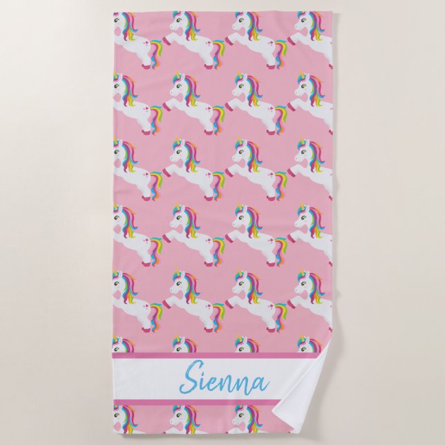 Toalha de praia colorida personalizada do (Frente)