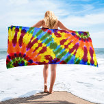 Toalha De Praia Colorida Tie Dye<br><div class="desc">Torre de praia de coloração branca colorida. Visite meu compro para a coleção inteira de design de toalha de praia.</div>
