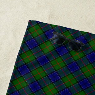 Toalha De Praia Colquhoun tartan xadrez verde azul