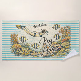 Toalha de Praia com Amor Key Largo Vintage Snorkel