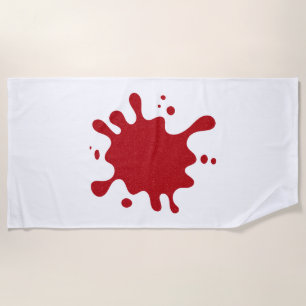 Toalha de Praia com Gráfico de Red Splash Tomate P