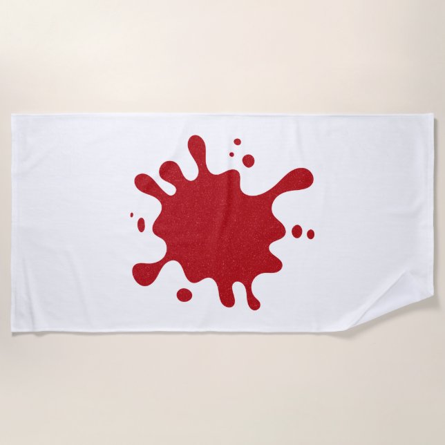 Toalha de Praia com Gráfico de Red Splash Tomate P (Frente)