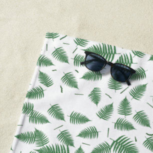 Toalha de Praia com Padrão de Samambaia Verde Funk