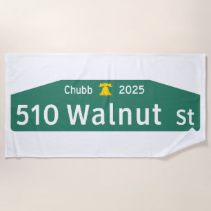 Toalha de Praia com Placa de Rua de Philly: Para S