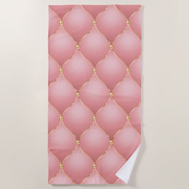 Toalha de Praia com Rose Gold Tufted (Frente)