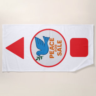 Toalha de praia com tema de paz desenhada
