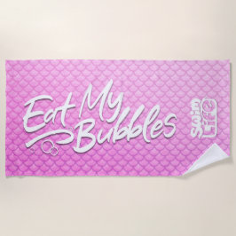 Toalha De Praia "Coma as minhas bolhas" Escalas de vida rosa da Na
