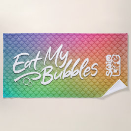 Toalha De Praia "Coma as minhas bolhas" Natação Escala do arco-íri