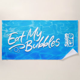 Toalha De Praia "Coma as minhas bolhas" Natação Piscina Legal
