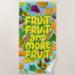 Toalha De Praia Coma mais fruta ioga comida saudável e motivacio